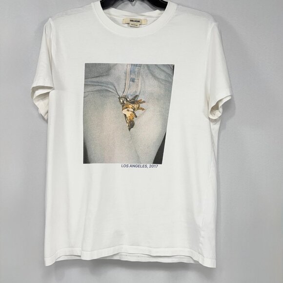 Unisex Graphic Zadig & Voltaire White Cotton Photo Tee Size S Small - Picture 2 of 9